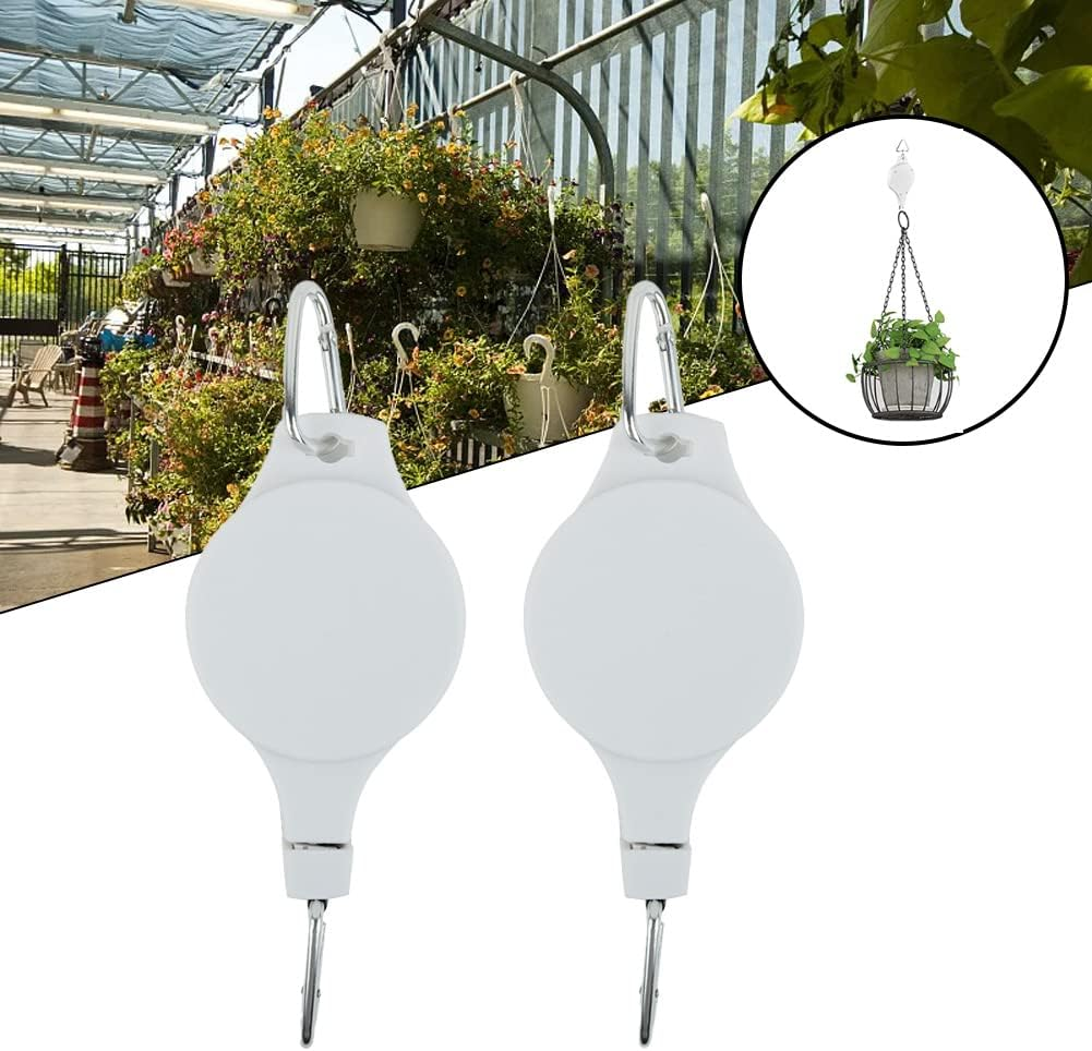 Retractable Plant Pulley Flower Basket Hook,Adjustable Telescopic Hook for Hanging Basin Chlorophytum Flower Pot Birdcage - Home Gardening Decoration Supplies (4Pcs)