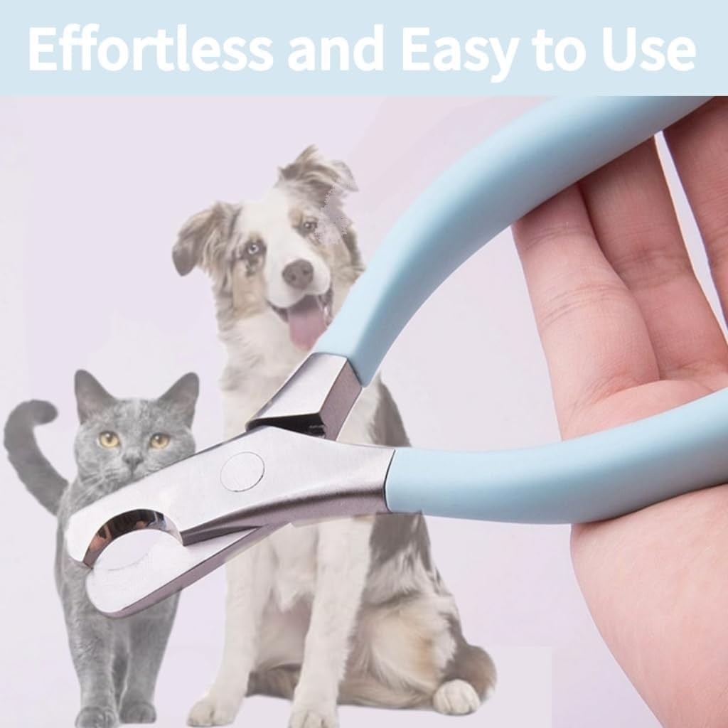 Blue Handle Nickel Iron Single Section round Concave Pliers, 1Pc round Concave Pliers Wire Looping Plier, Professional Stainless Dog Nail Clippers,Pet Grooming Tool for Precise Cutting image number 4