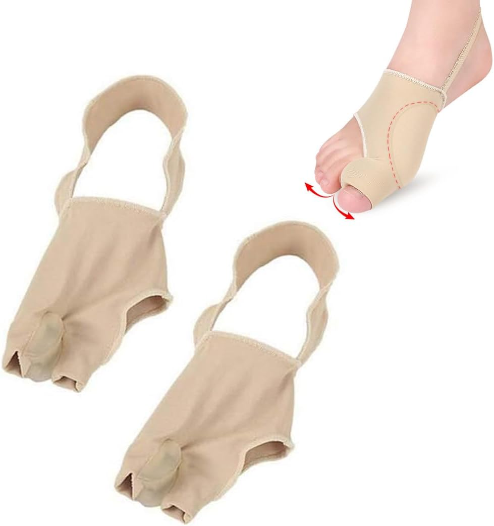 TISCH Pack of 2 Hallux Valgus Correction Bandage with Heel Band - Toe Spreader Hallux Valgus - Toe Separator Large Toe - Hallux Valgus Socks with Gel Protection image number 5