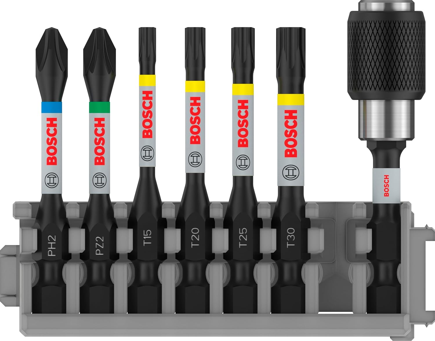 Bosch Professional 7Pcs. Screwdriver Bit Set (Impact Control, T/PZ/PH Bits, Length 25Mm, Universal Holder Quick Release, Pick and Click, Accessory Impact Drill) image number 1