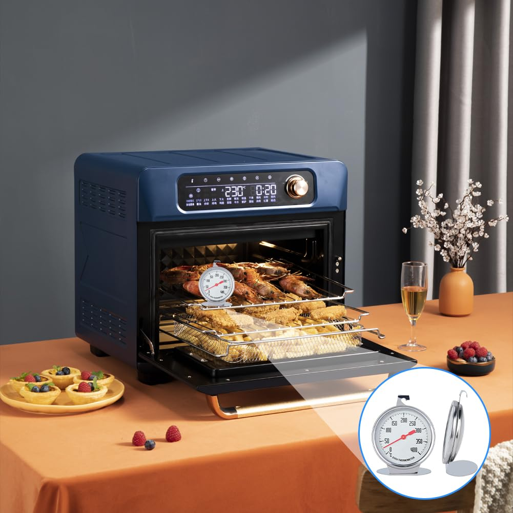 Lwuey Oven Thermometer, Stainless Steel Dial Ovens Thermometers Grill Cooking Thermometer Temperature Gauge Instant Read Roasting Measuring Tool High Precision Cook BBQ Meat Gauges for Home Baking