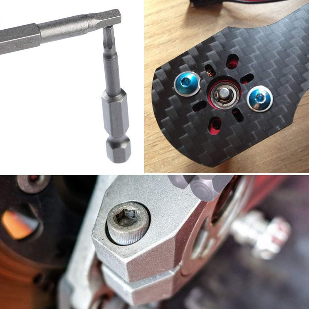 Yakamoz 10Pcs SAE Imperial 5/64-5/16 Inch Hex Head Magentic Screwdriver Bit Set Allen Wrench Drill Bits Tool with 1/4" Hex Shank - 2 Inch Length image number 1