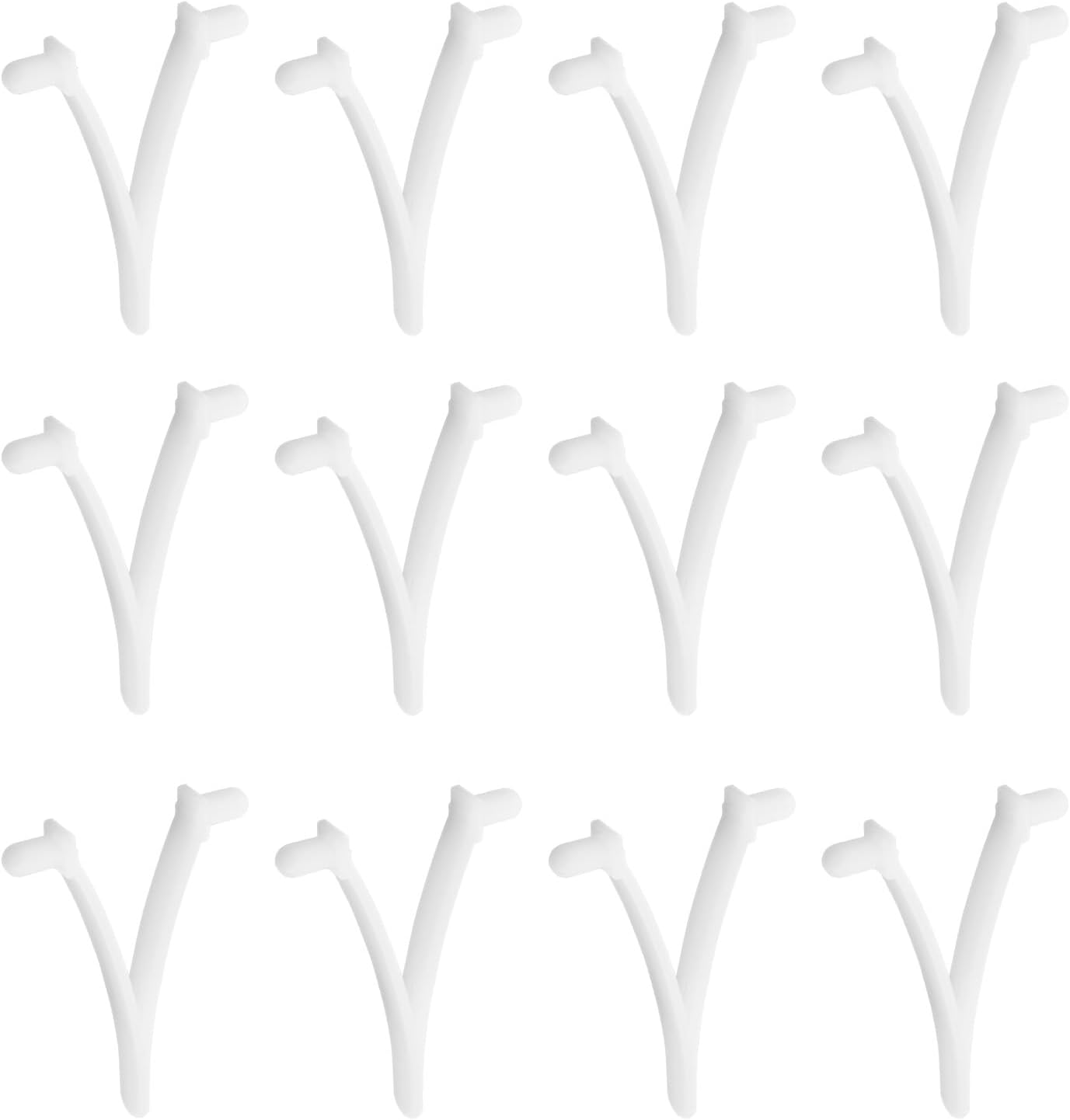 12Pcs Pool Butterfly Clip V Clip Pool Attachment Clip for Skimmer Net Leaf Rake Brush Pool Supply Vacuum Head White Resin 5.3X4Cm image number 1