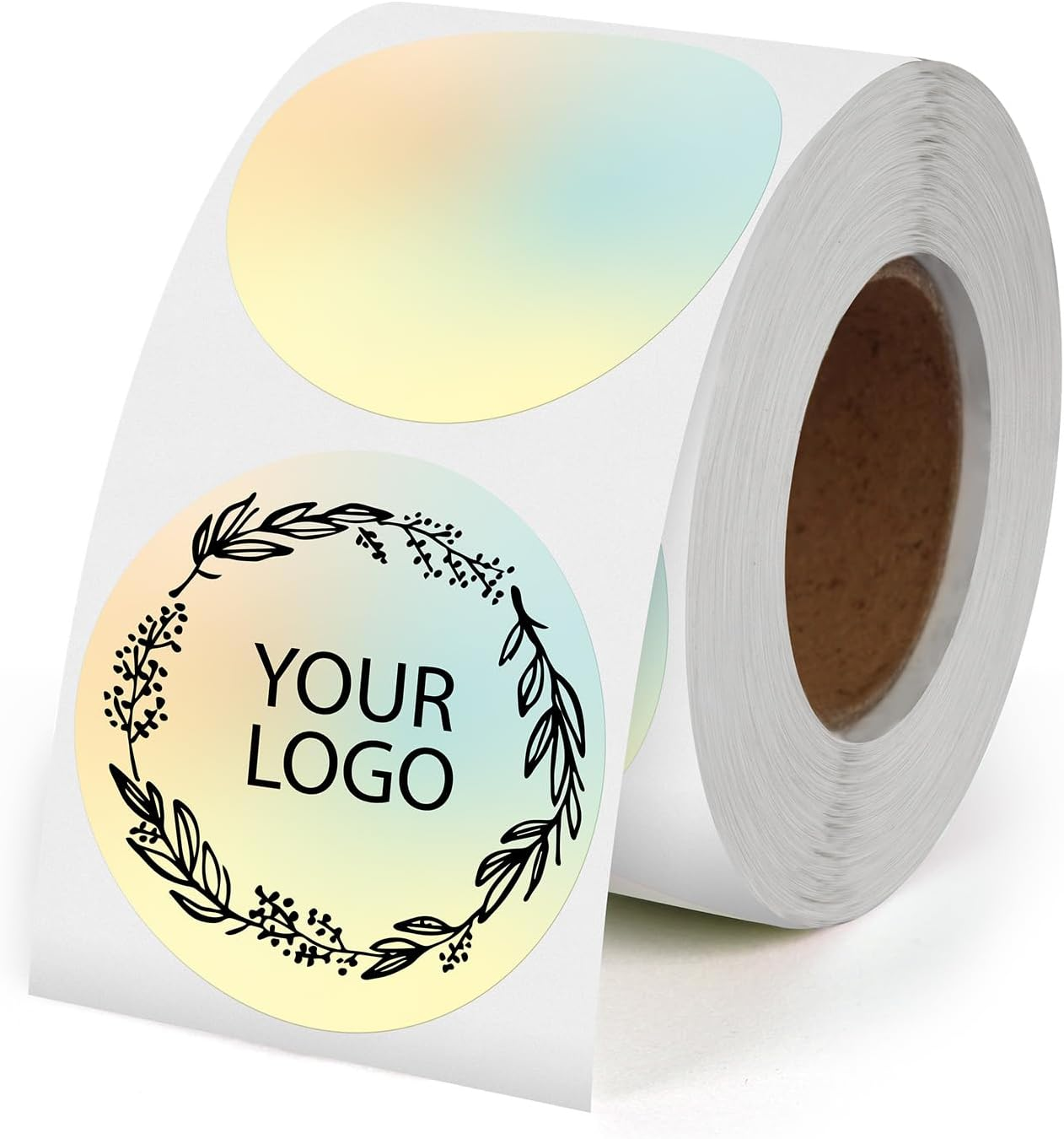 Direct Thermal round Labels Circle Gradient Color Stickers 2 Inch Self Adhesive Gradual Change 50 Mm Dot for Personalized Design DIY Custom Logo Price Name Tag QR Code Small Business 500 PCS