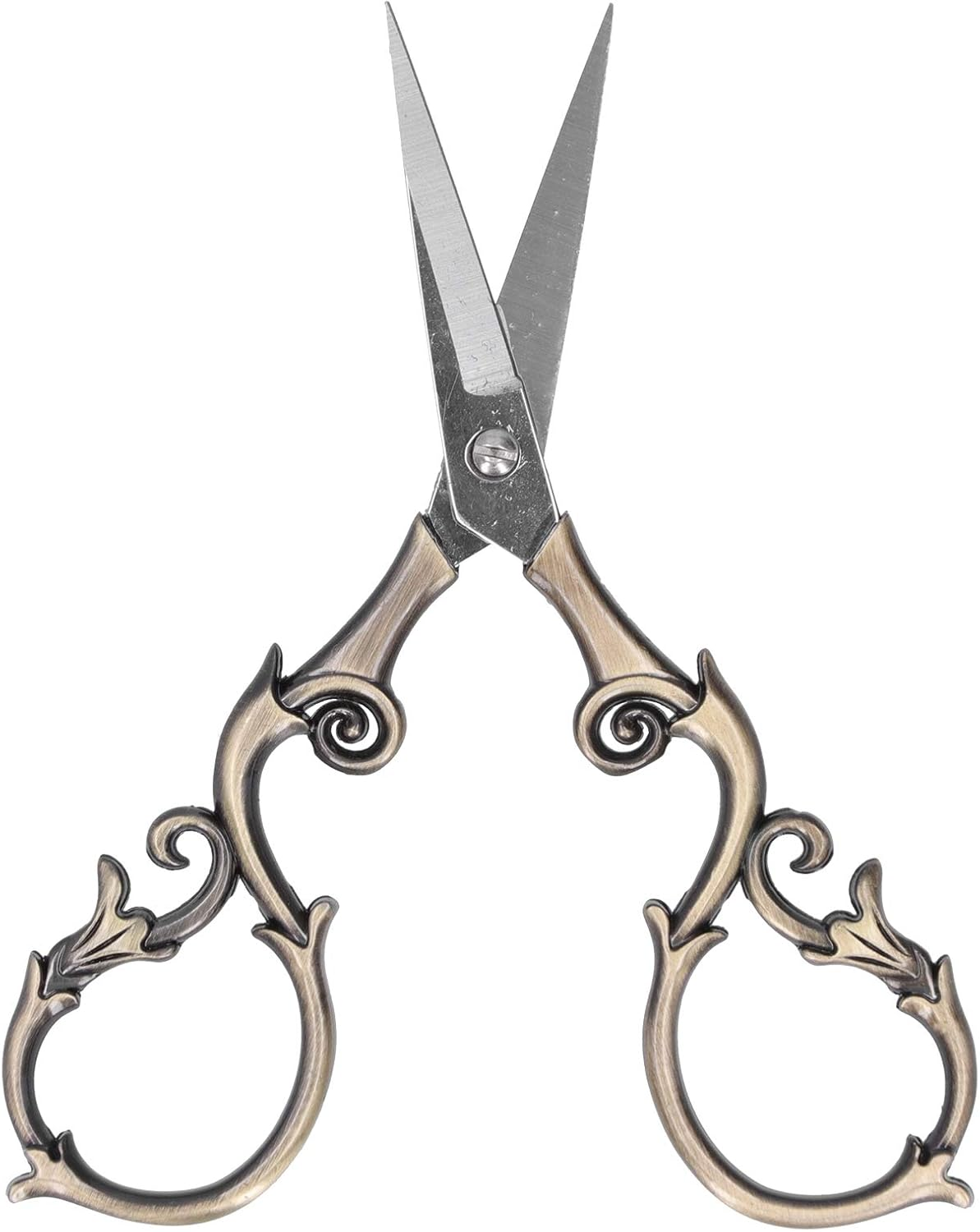 Retro Scissors, DIY Vintage Small Embroidery Cutting Tools, Can Be Used in Embroidery, Sewing, Eyebrow Shaping (Gray Silver)