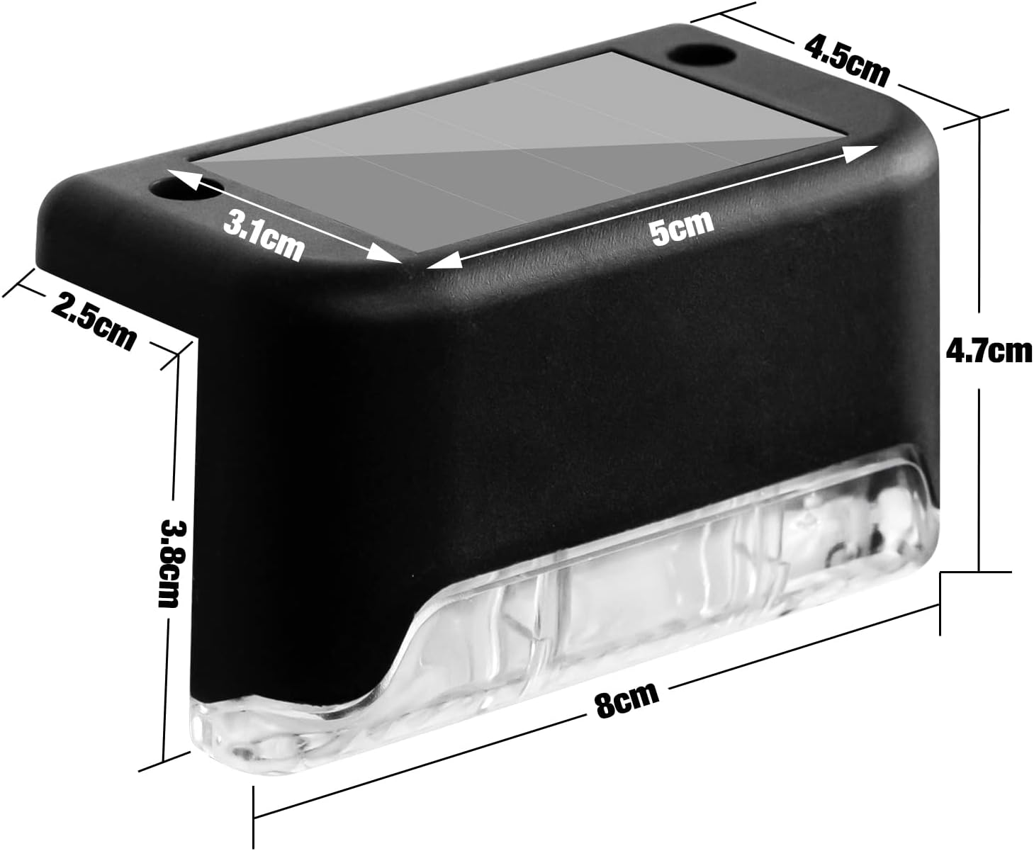 Advwin Solar Deck Lights, 16 Pack Solar Step Lights Waterproof Outdoor Solar Powered Stair Lights, LED Fence Lights for Stairs Step Fence Yard Pathway, Warm Light - 16 Pack-Warm image number 5