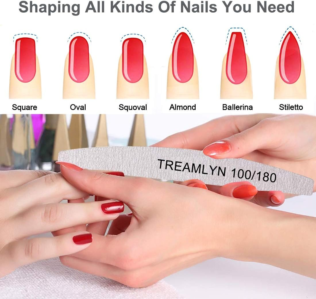 10 Pcs Rough Nail File 100/180 Grit, Heavy Duty Nail Files for Acrylic/Natural Nails, Emery Boards for Nails, Strong Finger Nail Filler, Coarse Nail File for Home and Salon Use image number 5