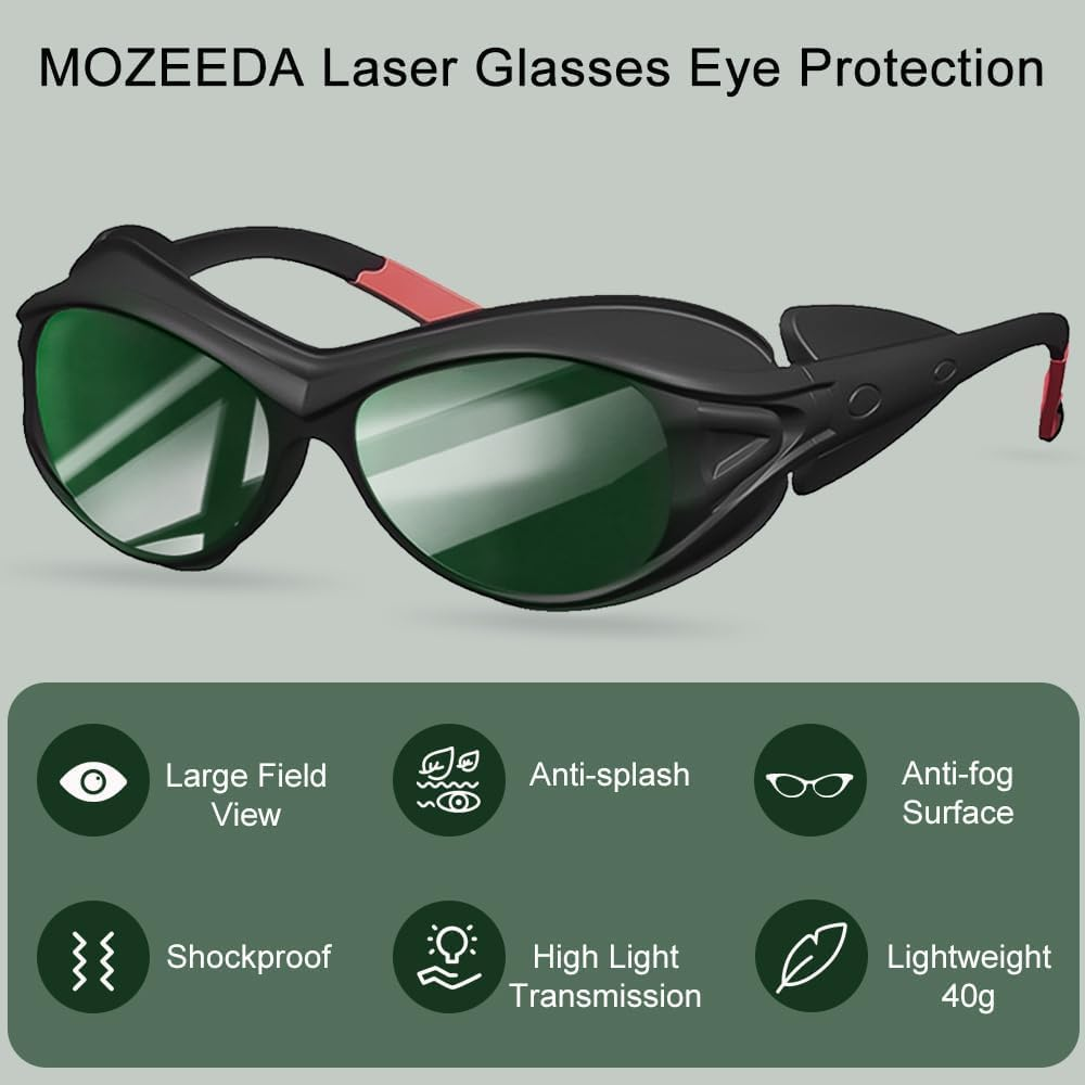 Red Light Therapy Glasses, Laser Hair Removal Glasses, IPL Laser Safety Glasses 190-450Nm&560-2000Nm, Eyes Protection for Tanning Goggles and Red Light Therapy