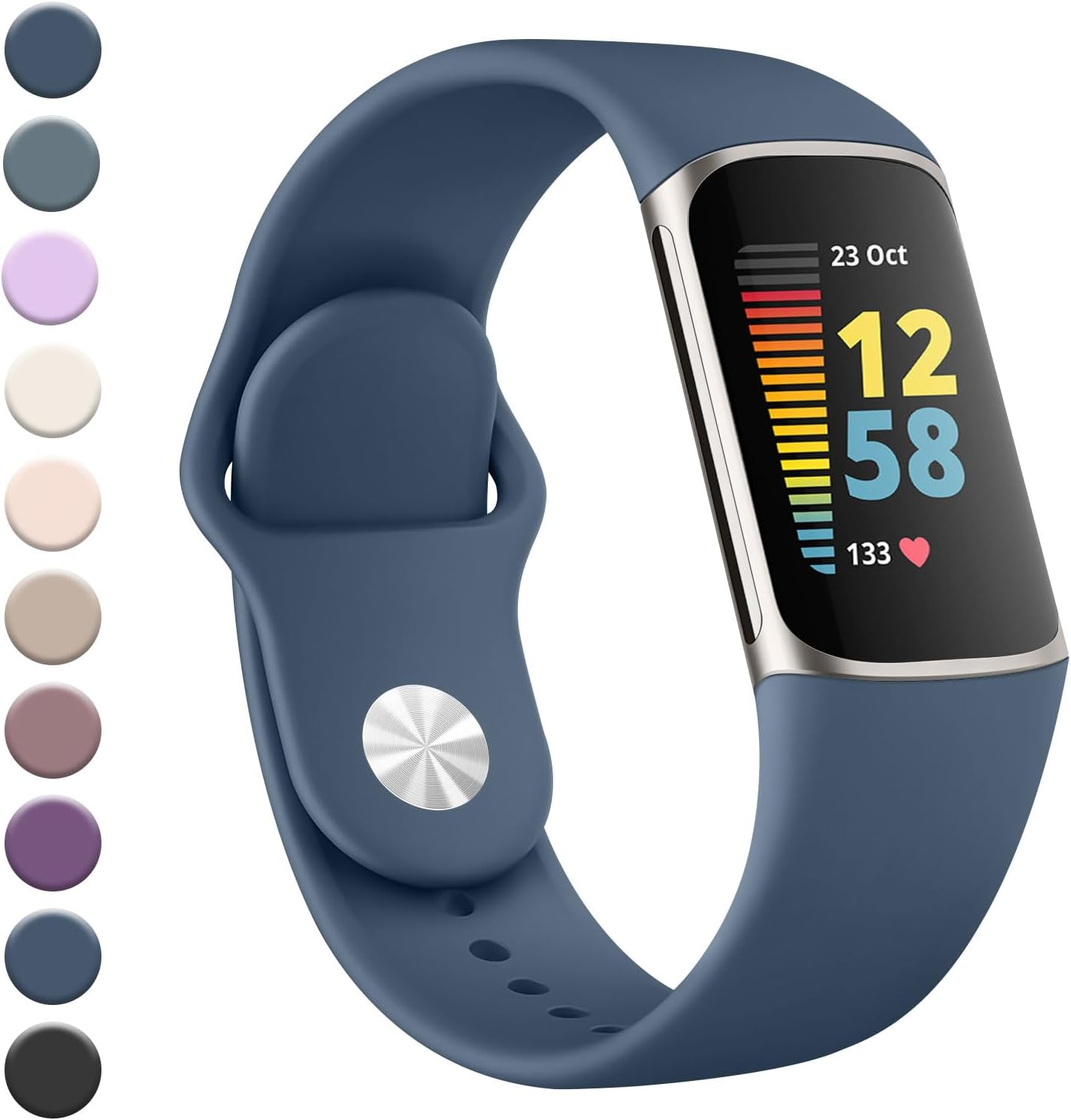 Leonids Bands for Fitbit Charge 5/6 - Soft Silicone Adjustable Breathable Sport Replacement Wristbands Strap for Advanced Fitness Tracker image number 3