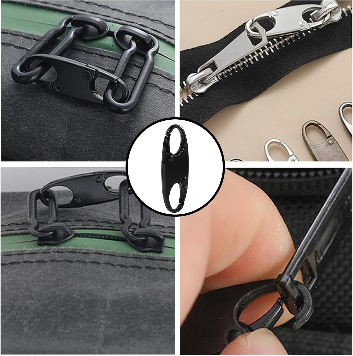 Treayes 12 PCS anti Theft Zipper Clips, Detachable S Shaped Double Side Small Zipper Connectors for Backpacks, Ideal for Traveling and Camping