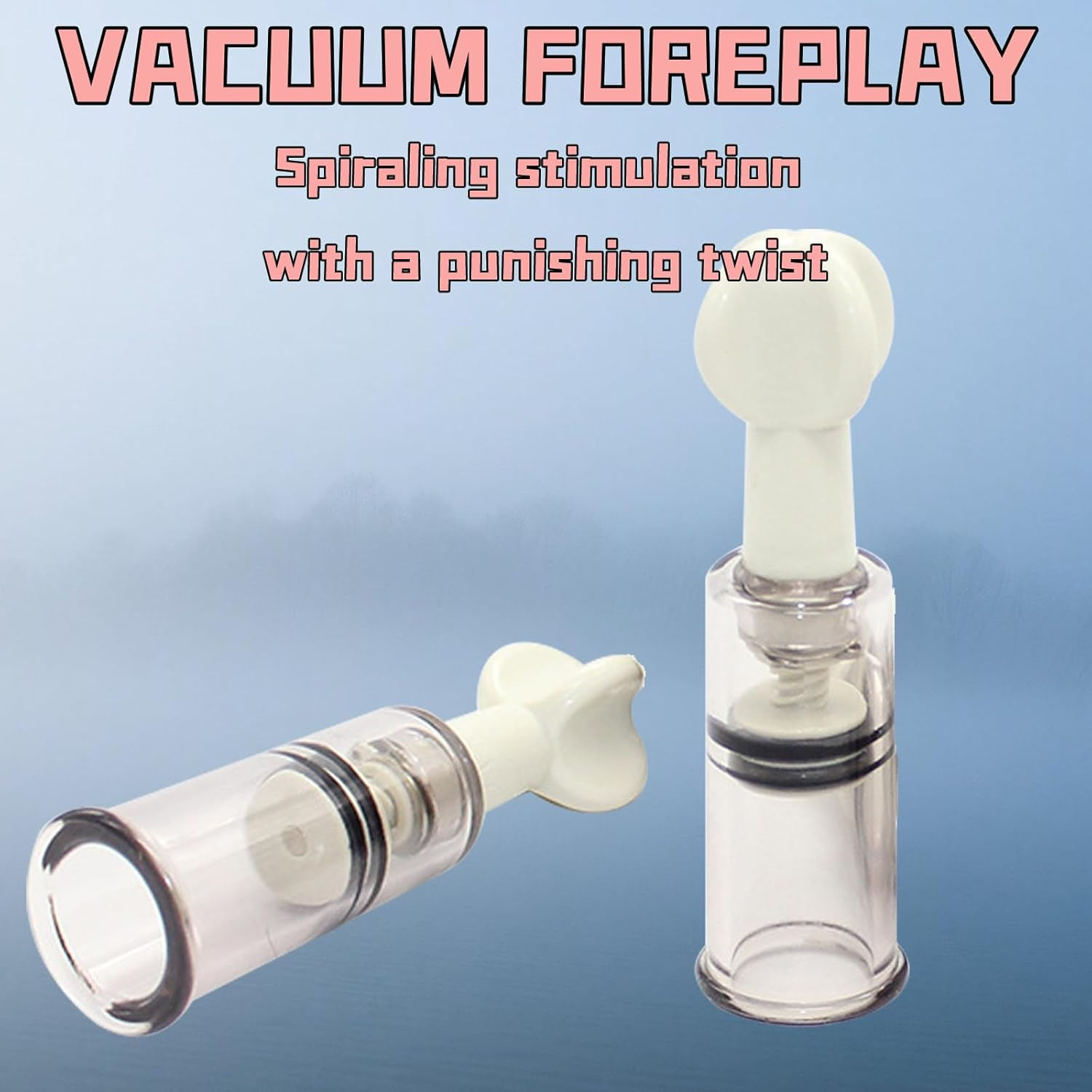 Nipple Suckers for Women White 2Piece Set Extreme Buzz BDSM Sucker Pump SM Play Fetish Pleasure Enhancement Couples Erotic Small image number 4