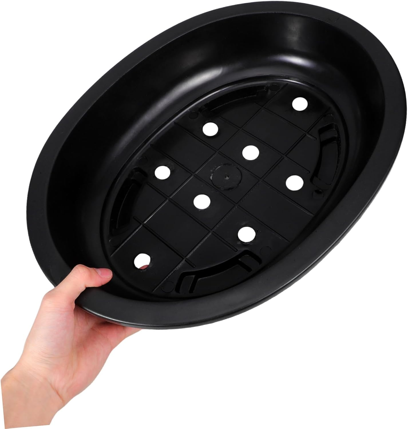 ANDRESLAD 4Pcs Oval Bonsai Pots Durable Plastic Flower Containers for Indoor Gardening Breathable Design for Healthy Plants for Home and Office Decor image number 6