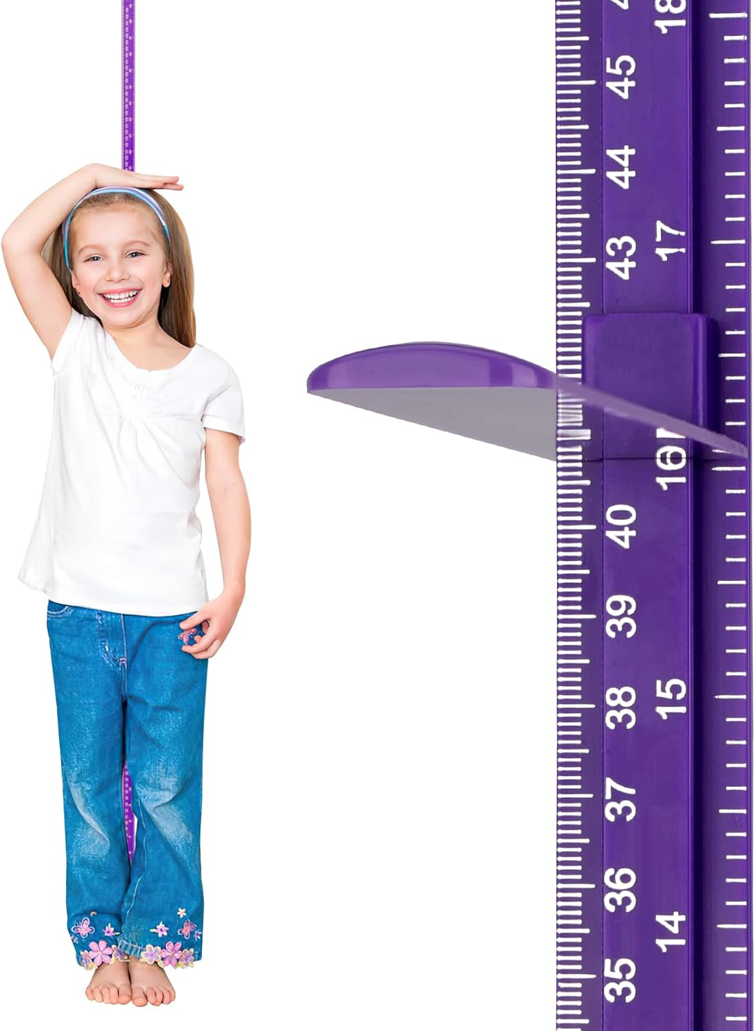 Growth Chart for Wall, Children Height Measurement,3D Removable Growth Height Chart,Splicing Height Ruler for Kids Baby Nursery 79 Inch (Purple)