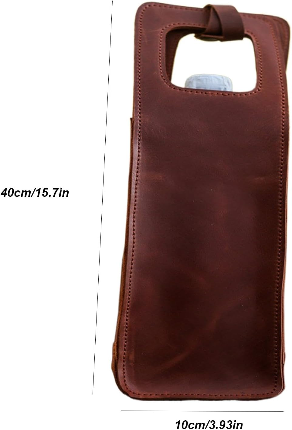 Shpuuyy Wine Cooler Picnic Bag, Single Bottle Wine Carrier, Leather Wine Tote Bag Retro Reusable Wine Bag Tote Wine Bag for Picnic, Travel, , , Wedding,40X10Cm, Coffee, Refer To - Brown image number 6