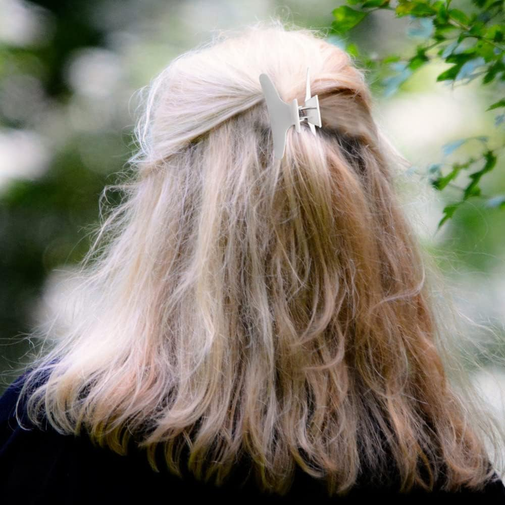 WMYCONGCONG 24 PCS Large Butterfly Hair Clamp Women Hair Clips for Styling Sectioning Hair Claw Clips Clamps Styling Cutting Coloring Pro Hair Clips, Black and White image number 6