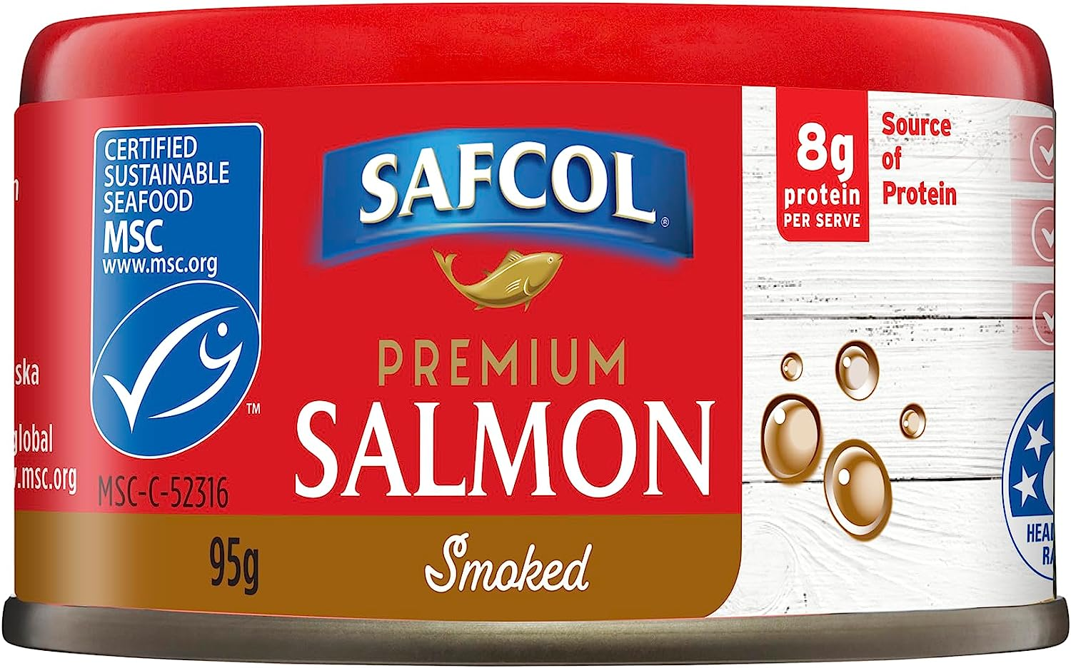 Safcol Australia SAFCOL Premium Salmon Naturally Smoked 95G Can, 12 Pack, 1 X 1.14 Kg image number 1