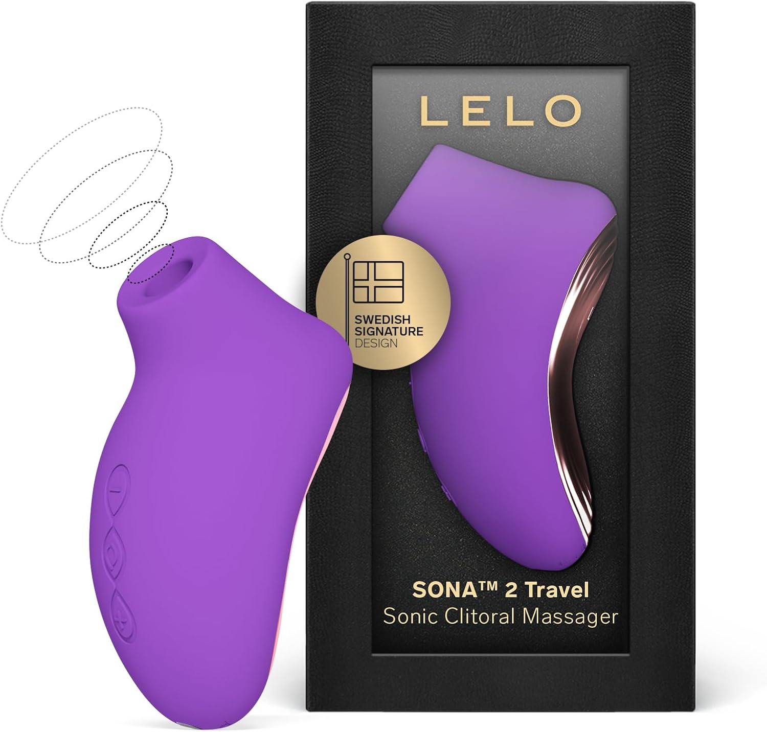 LELO SONA 2 Travel Size Female Vibrator, Mini Vibrator for Women with 12 Pleasure Settings and Sonic Wave Technology, Purple image number 4