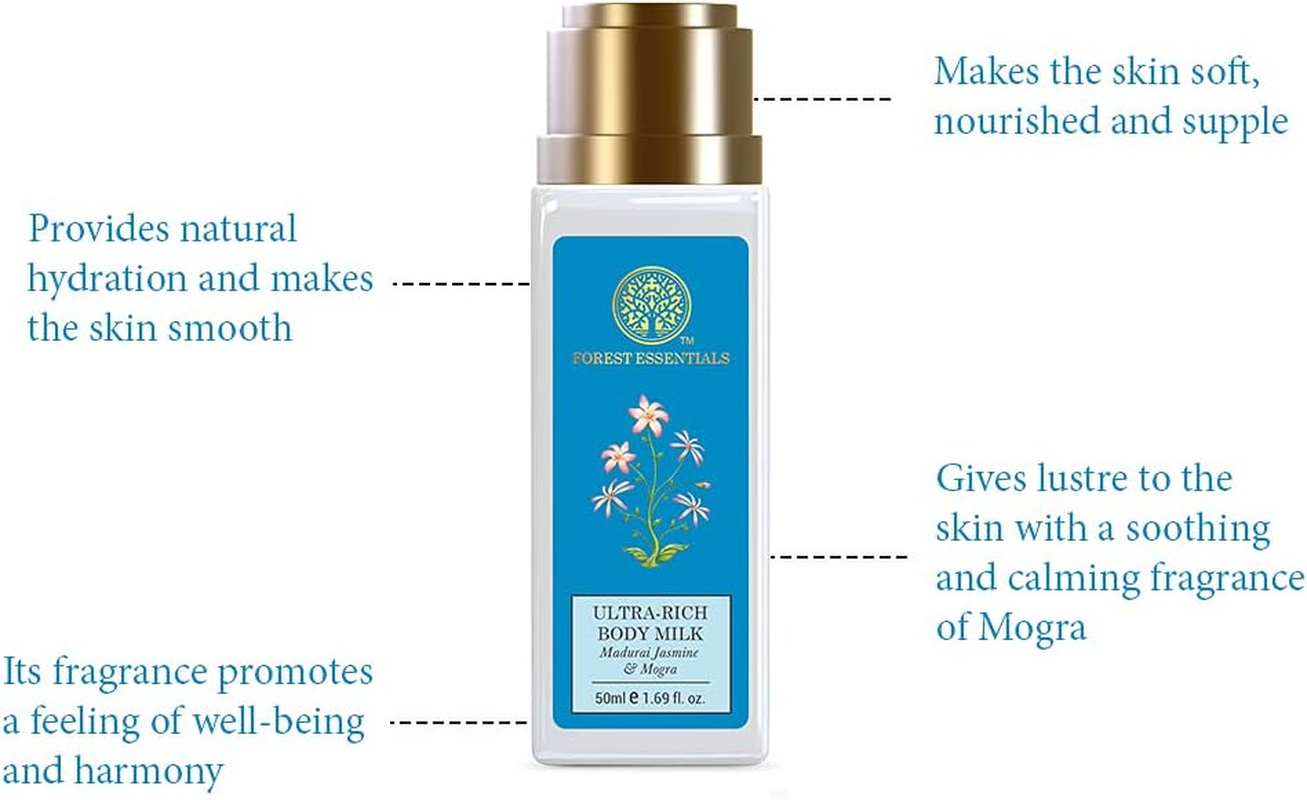 Forest Essentials Ultra Rich Body Lotion, Jasmine and Mogra, 50Ml image number 2