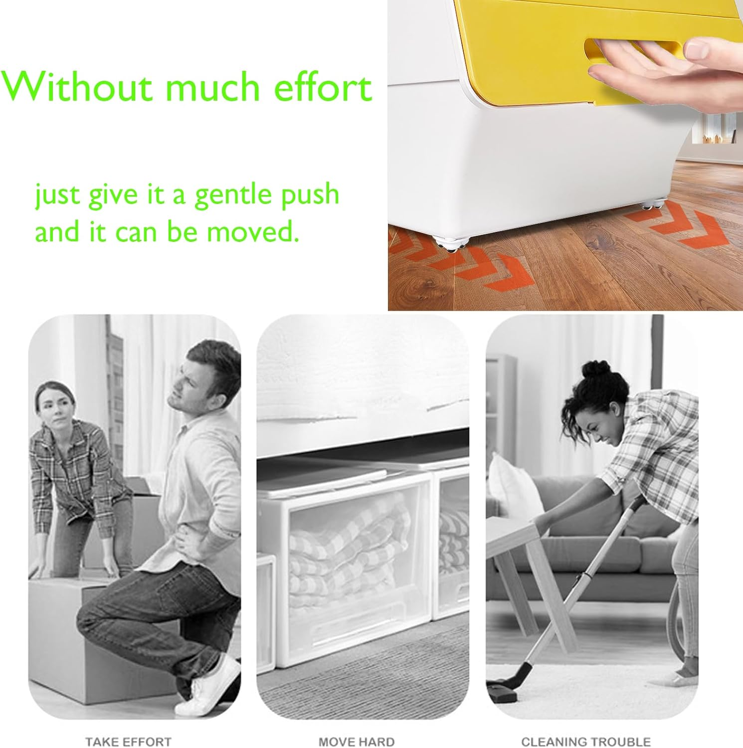 20Pcs Self-Adhesive Mini Caster Wheels, 360&deg; Rotation Stainless Steel Paste Sticky Wheels,Universal Mini Swivel Caster Wheels for Box Bottom Storage Rack Furniture Trash Can (Three Beads) image number 3