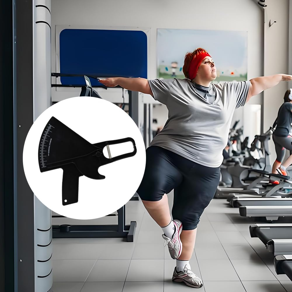 1Pcs Precision Skinfold Caliper, 0-80 Mm Professional Body Caliper, Measuring Body Fat Tester for BMI Fitness Weight Loss (Black) image number 3