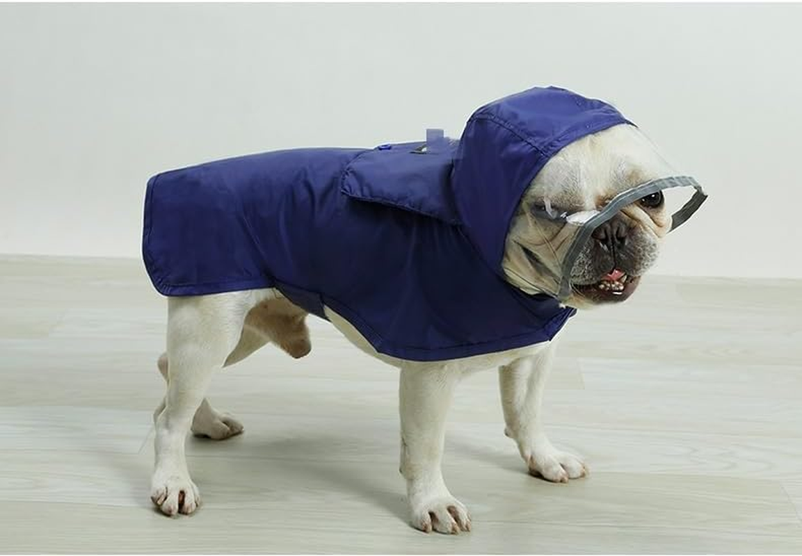 Waterproof Dog Raincoat Hooded Rain Poncho Slicker, Adjustable Pet Rain Jacket with Reflective Strip and Packable Pocket, Lightweight Dog Rain Coats for Small Medium Large Dogs (Blue, L)