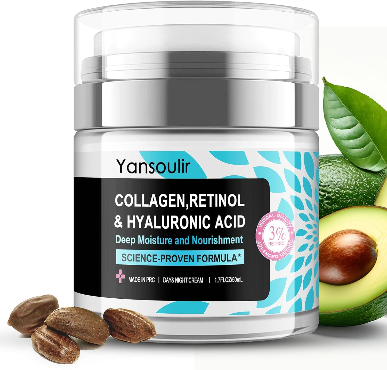 Collagen, Retinol & Hyaluronic Acid Anti-Aging Face Moisturizer - Firming Skin Care for Face, Neck & D&eacute;collet&eacute; - Daily Face Cream for Day & Night - 1.7 Fl.Oz. image number 1