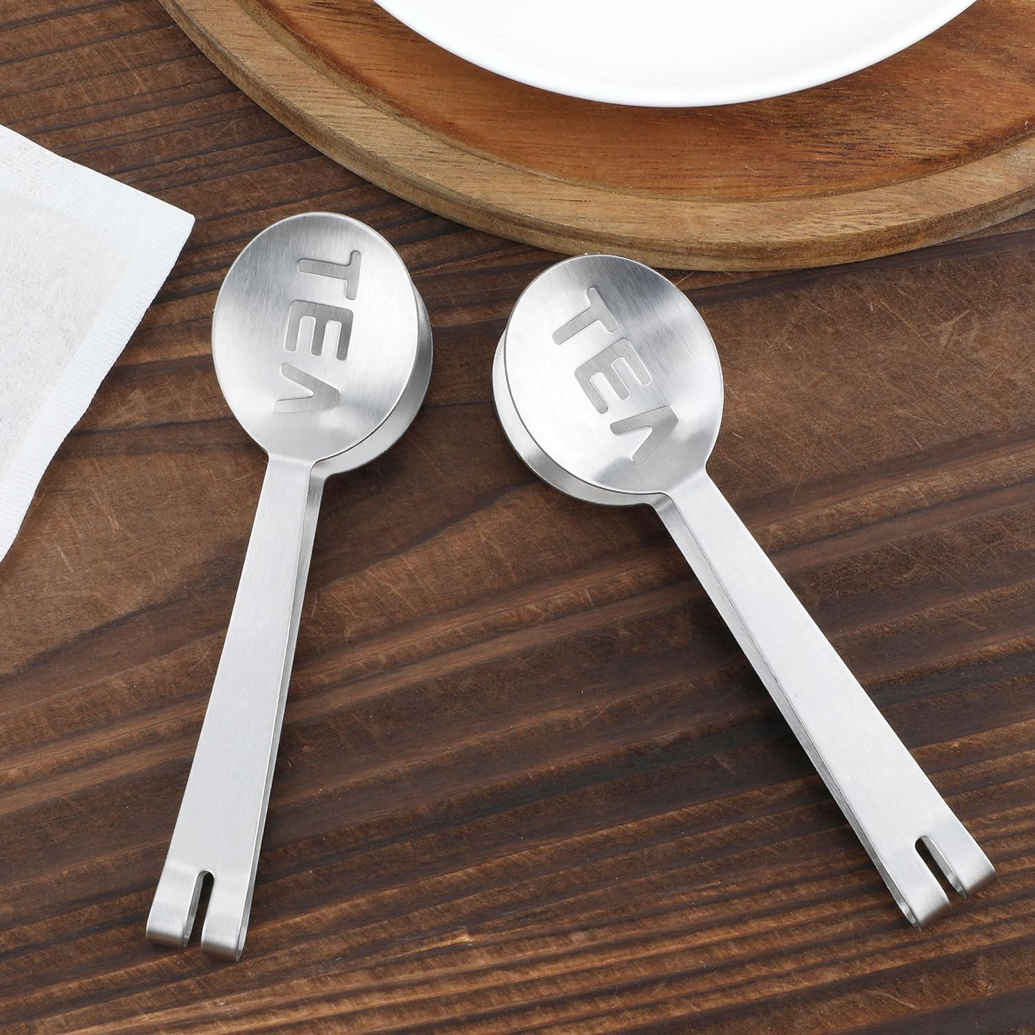 Cozioz 2-Pack Stainless Steel Tea Bag Squeezer & Tea Spoon Set &ndash; Multi-Function Tea Tongs, Strainer Clip, and Tea Accessories for Loose Tea, Ice Cubes, and Sugar image number 1