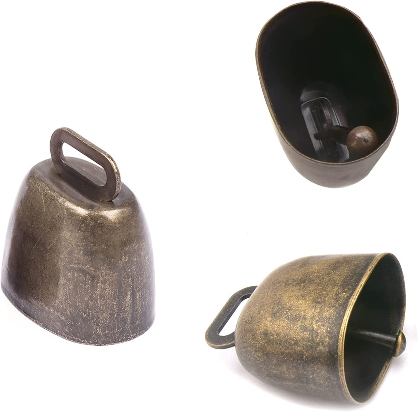 Yoogeer 2Pack Retro Brass Bell, Dog Cat Collar Bell Pet Bells, Cow Horse Sheep Grazing Copper Bells,Cattle Farm Animal Loud Bronze Bell,Pet Anti-Theft Bell with Pet Anti- Lost Tags Tubes image number 4