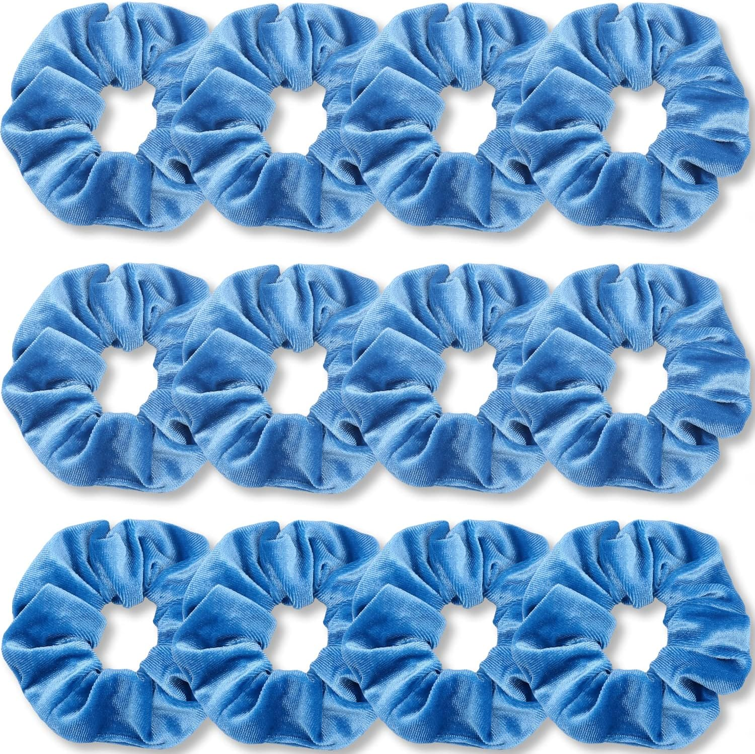 IVARYSS Scrunchies for Women, 12 Pcs Black Velvet Scrunchies for Hair, Soft Ponytail Holder for Girls, Classic Elastic Hair Bands