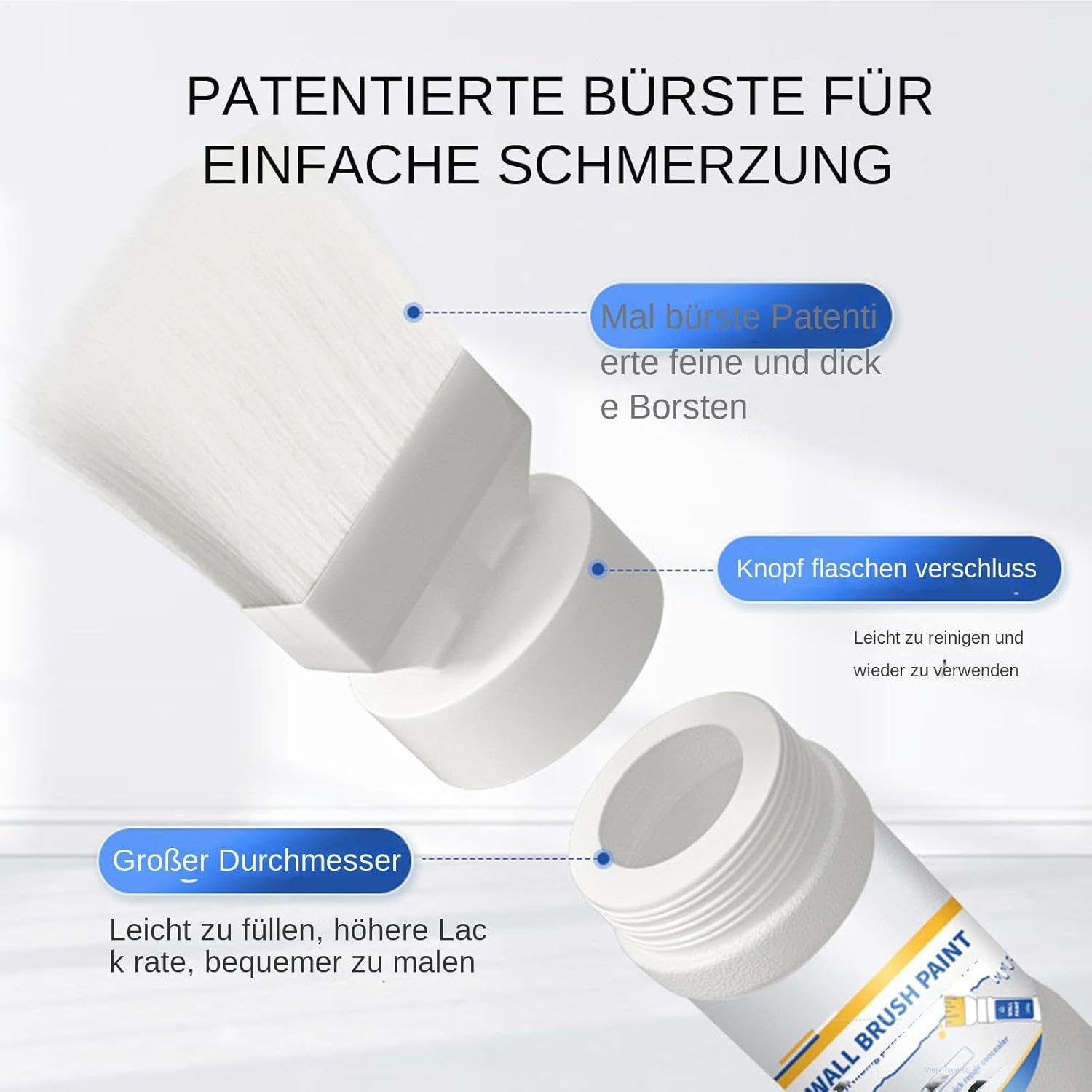 Wall Paint White Brush, Wall Paint Repair, Touch up Paint for Walls, White Wall Paint, 180 G Latex Paint for Wall Repair, Wall Paint Brush for Walls to Remove Stains image number 2