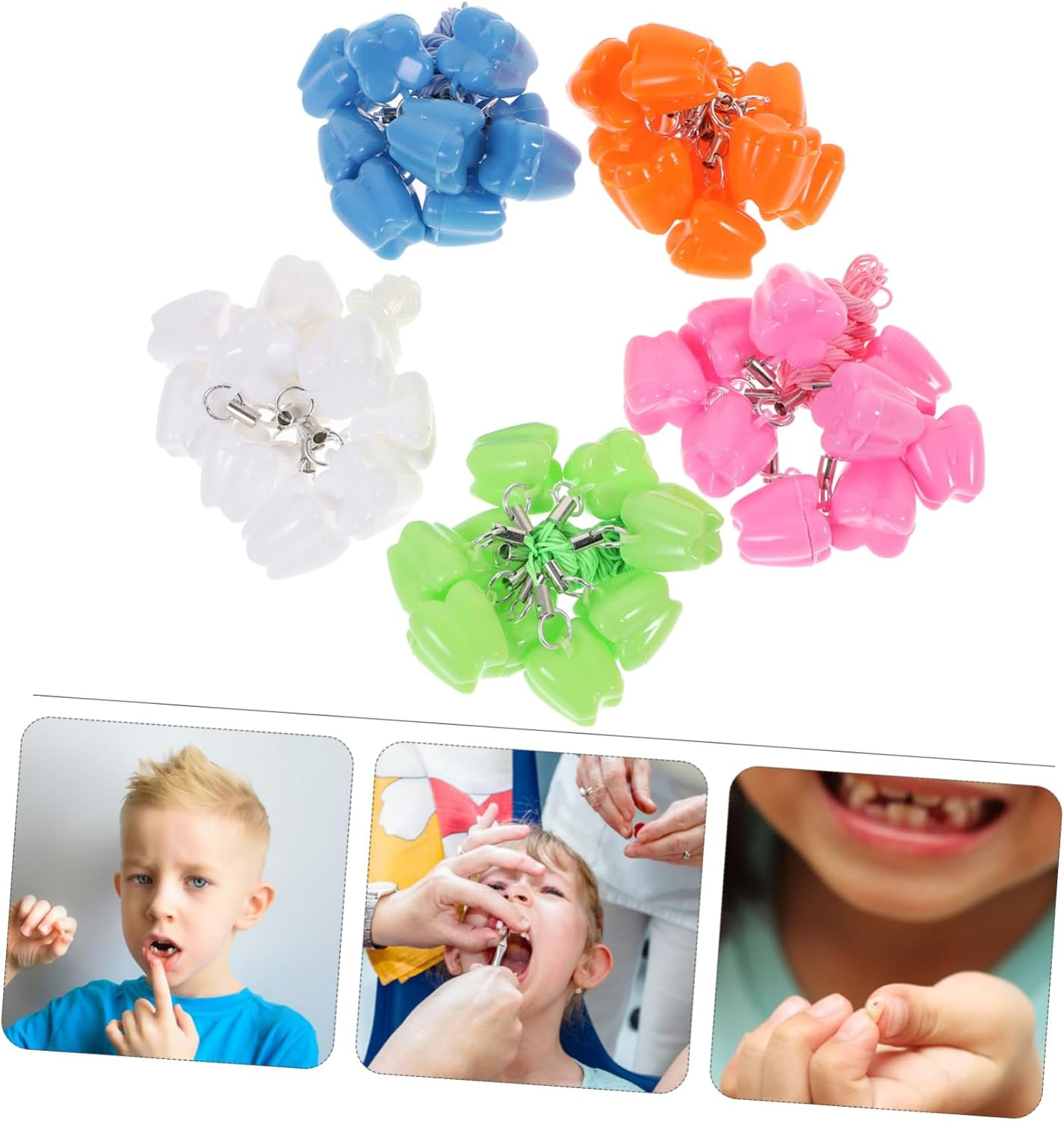LIFKOME 50Pcs Tooth Storage Box for Teeth Keepsake Plastic Case for Boys Girls Christening Birthdays and Celebrations image number 2