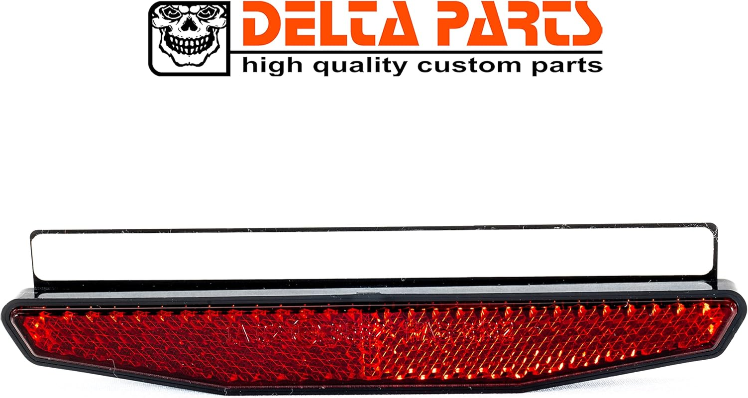 Delta Parts - Reflector Rear Reflector for Motorcycle - Rear Cat'S Eye - Reflector Including Mounting Plate Made of Self-Adhesive Aluminium - Motorcycle Accessories Reflectors Sticker. Made in Germany image number 2