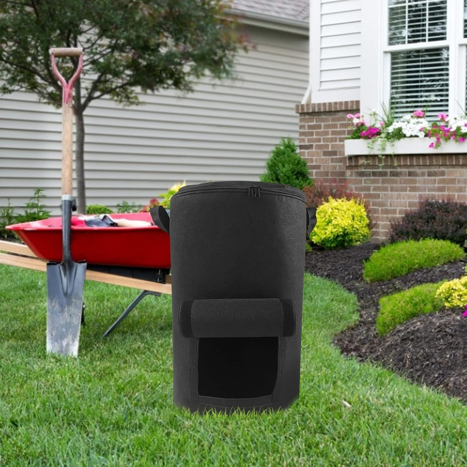 Compost Bin | Aerating Outdoor Compost Box,Organic Compost Bag Home Garden Bags for Lawn Garden Waste image number 2