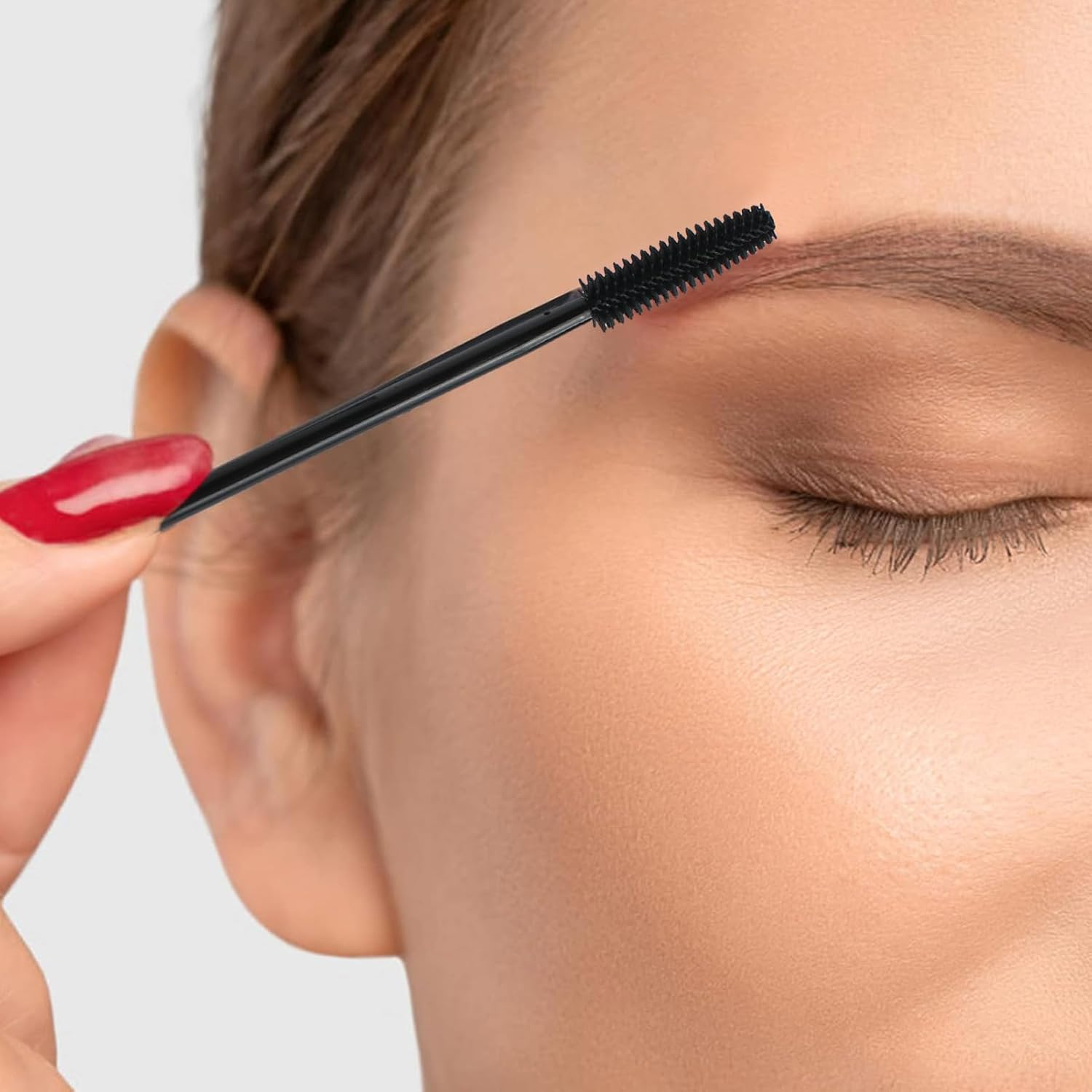 100Pcs Disposable Silicone Eyelash Mascara Brushes Wands Applicator Eyebrow Brush Makeup Tool Kit Set (All Black) image number 3