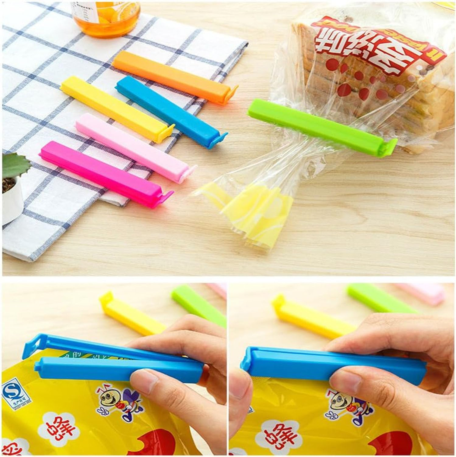 Taicols 30 Pcs Bag Sealing Clips, Sealing Clips for Food Sealing Clip Set for Snack Bags Food Preservation Clips Small Plastic Bags Food Sealing Clips Plastic Sealer Clips Plastic Food Clips Bag Clips image number 1