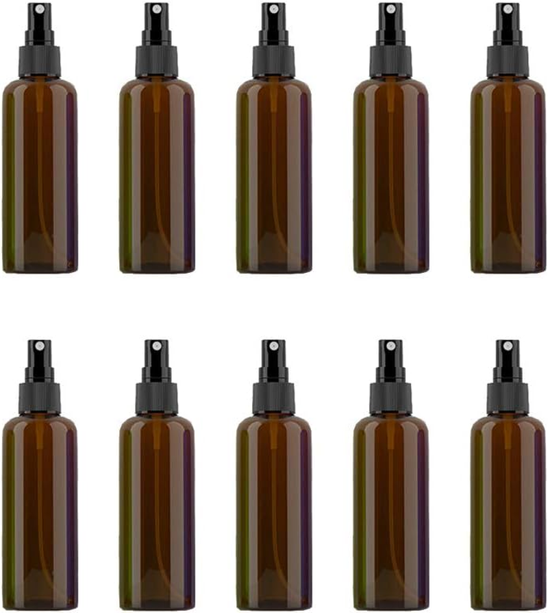 VOANZO 10PCS Empty Plastic Spray Bottle 100Ml Fine Mist Travel Atomiser Set Refillable Travel Size Bottle Toiletries Liquid Containers (White)