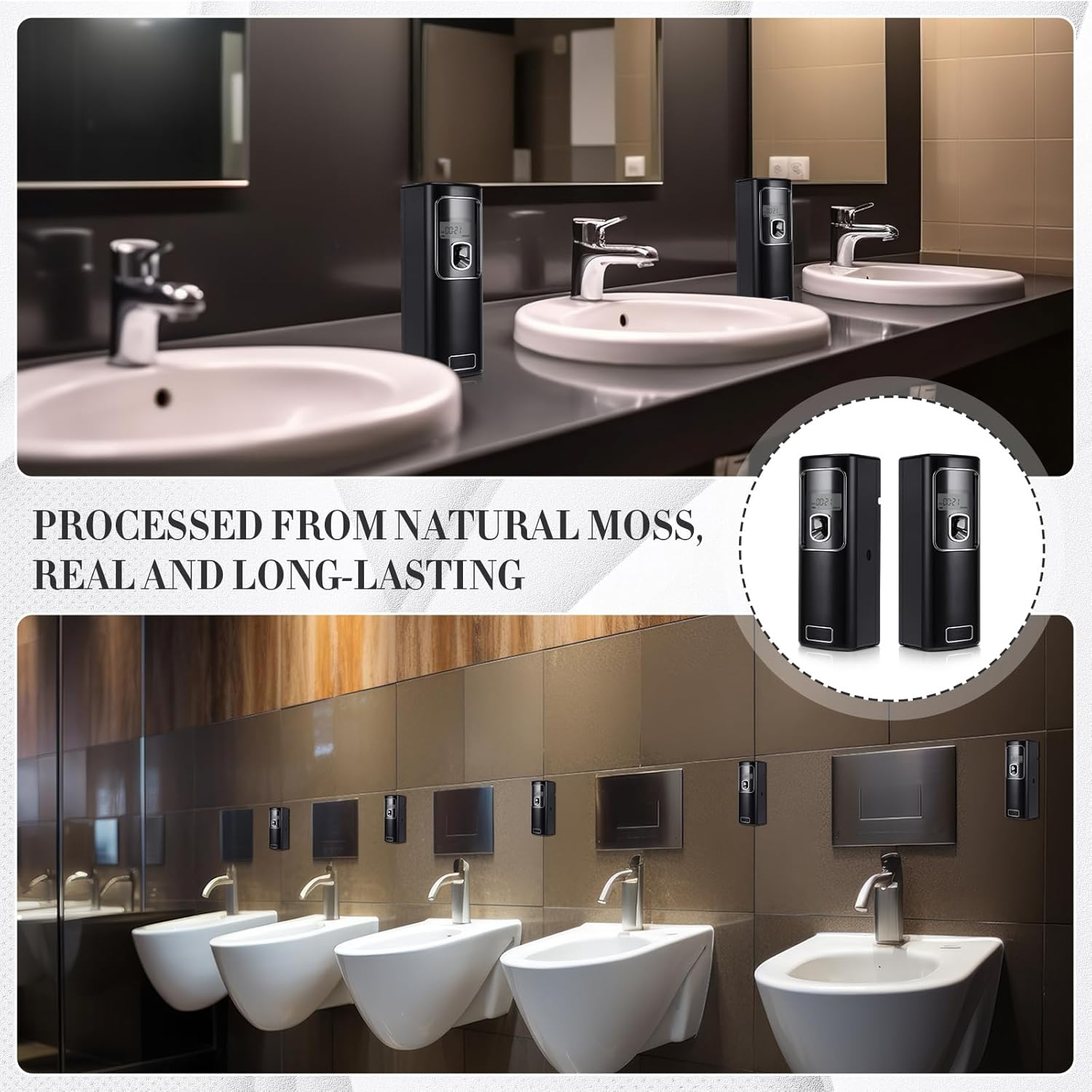 2 Pcs LCD Automatic Air Freshener Spray Dispenser with Screen Mosquito Fly Metered Spray Dispense Capacity, Country Vet Wall Mount/Free Standing, Black, Halloween Scent image number 5