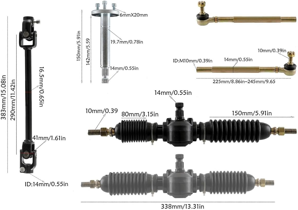 YC Yier Complete 32-Inch Rear Axle Kit, DIY Go-Kart Live Axle for Atvs, Quads, Buggies, Go Karts, and Golf Carts - Includes 6 Inch Go Cart Wheels, Steering Shaft, Brakes, Hubs and Chain Sprocket image number 5
