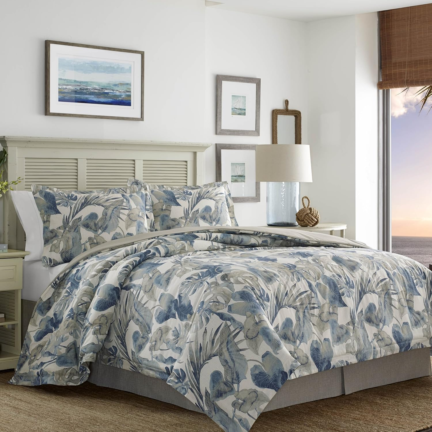 Tommy Bahama - King Duvet Cover Set, Cotton Bedding with Matching Shams & Button Closure, All Season Home Decor (Raw Coast Blue, King) image number 3