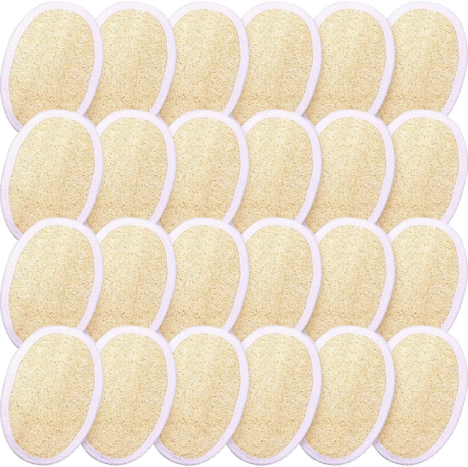 Boao 24 Pcs Loofah Pack Loofah Pads Bulk for Facial Exfoliating Body Bath Shower Mini Sponge Pads Natural Scrubber Brush for Men Women Spa and Travel image number 3