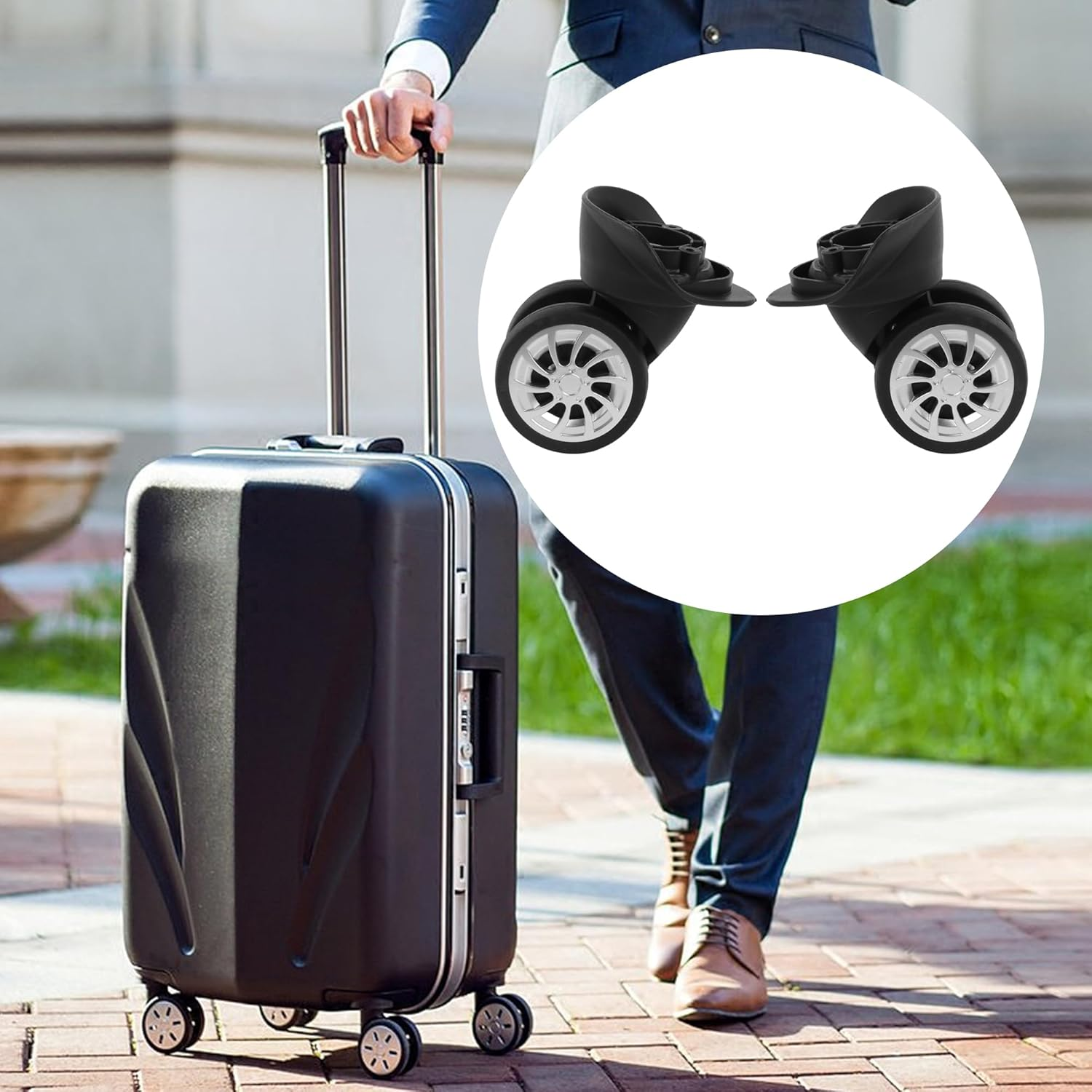 BQLZR Replacement Luggage Wheel Plastic Roller 3.66 Inch W299 Left Right Pack of 2 image number 1