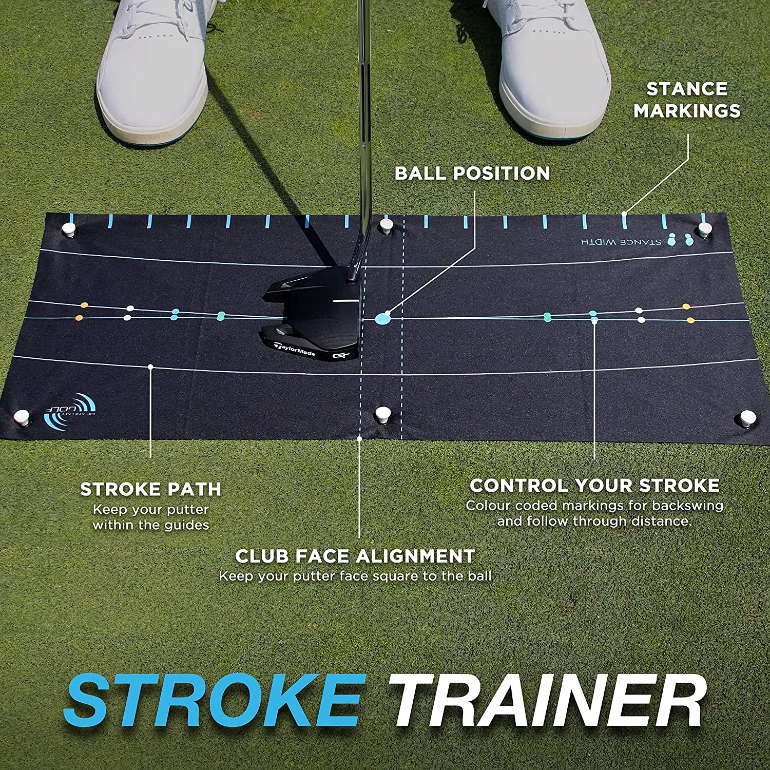 ME and My Golf Stroke Trainer - Putting Arc and Aim Target - Includes Instructional Training Videos, Black image number 4