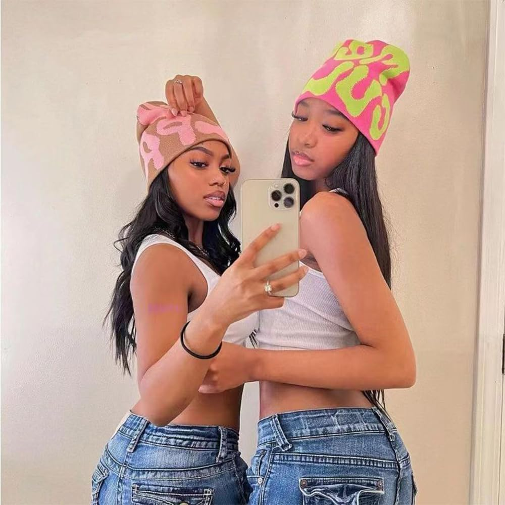 Women Graphic Beanie Skull Hat MEA Culpa Y2K Knitted Beanie Warm Winter Hat for Gifts image number 2