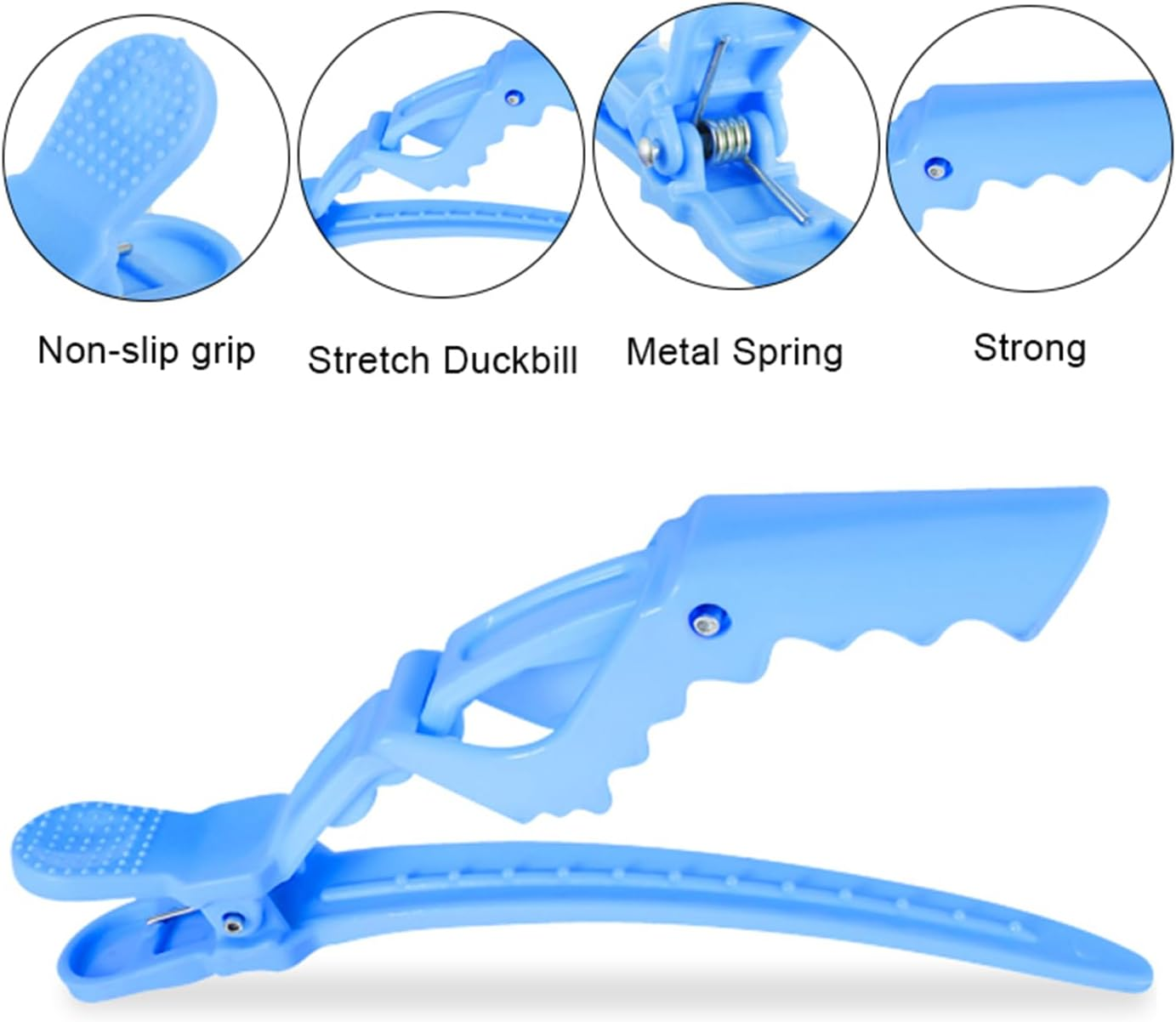 AYNKH 10PCS Crocodile Hair Clips with Styling Comb, Professional Alligator Clip with Nonslip Grip Wide Teeth, Home Use Salon Sectioning Curling image number 2