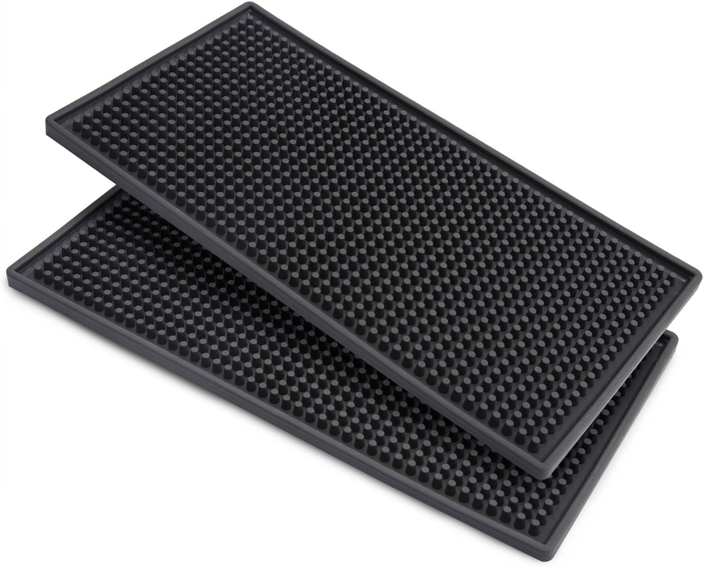 Facmogu 2PCS 12" X 6" Rubber Bar Mats, PVC Bar Service Mats for Cocktail Bartender, Spill Cup Pads Glass Whiskey Coffee Wine Tea Beer Coaster Placemats image number 4