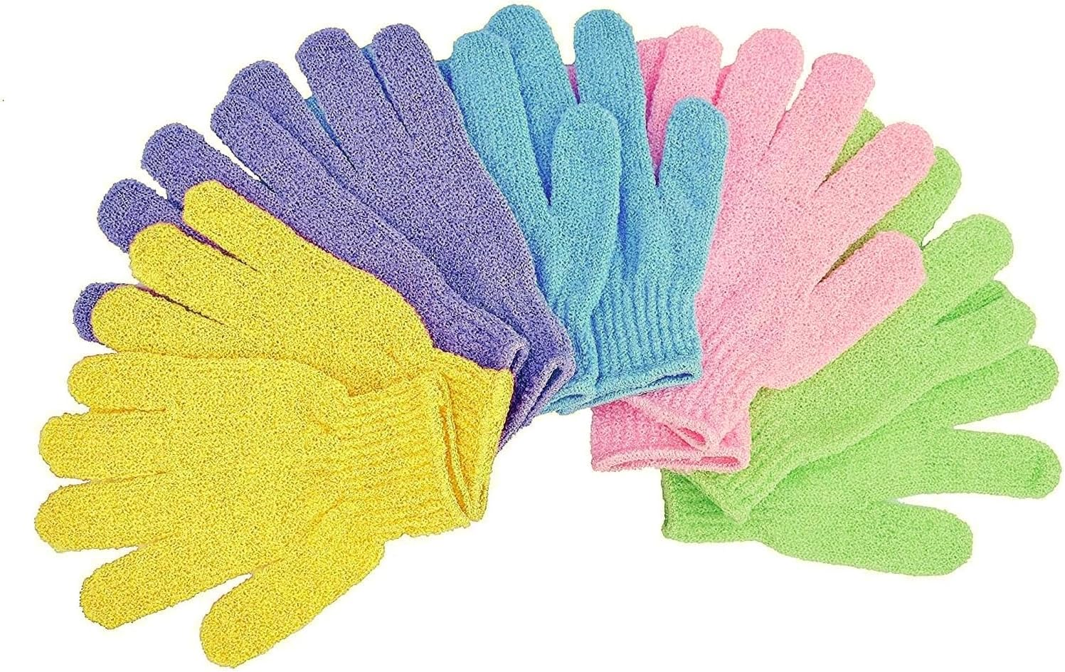 Exfoliating Gloves &ndash; Double-Sided Shower Gloves for Deep Cleansing & Dead Skin Removal &ndash; Spa & Massage Exfoliator, Body Scrubber for Smooth Skin &ndash; Beauty & Bathing Accessories（10Pack） image number 2