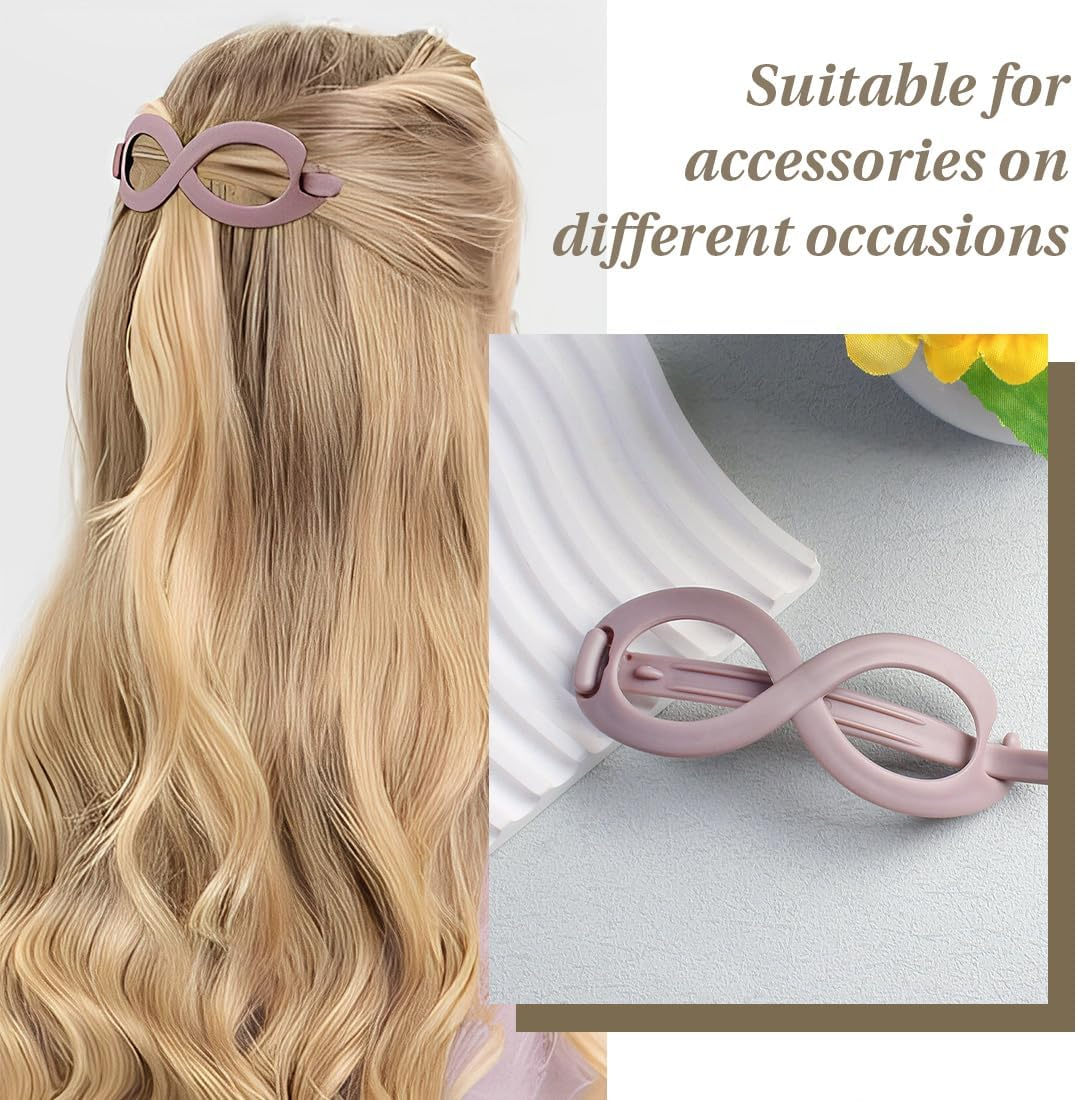 XUZOPIM Pack of 6 French Hair Clips Figure 8 Hairpin Curve Women'S Large Hair Clip Set Matte Hair Clip for Women Thick Hair and Thin Elegant Hair Accessory image number 1
