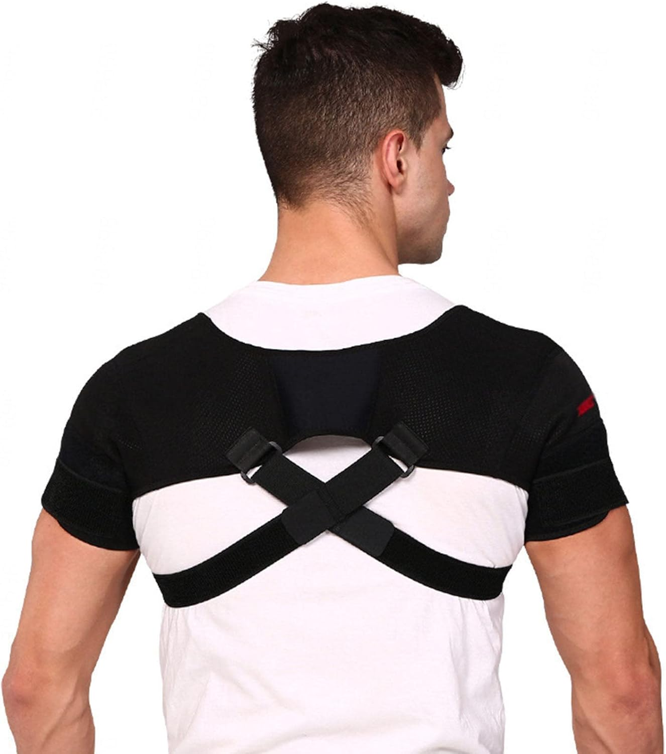 Double Shoulder Brace Shoulder Support Strap for Men Women Rotator Cuff,Dislocated Joints,Muscle Pain Relief, for Posture Correction Shoulder Belt Back Stabilizer,M
