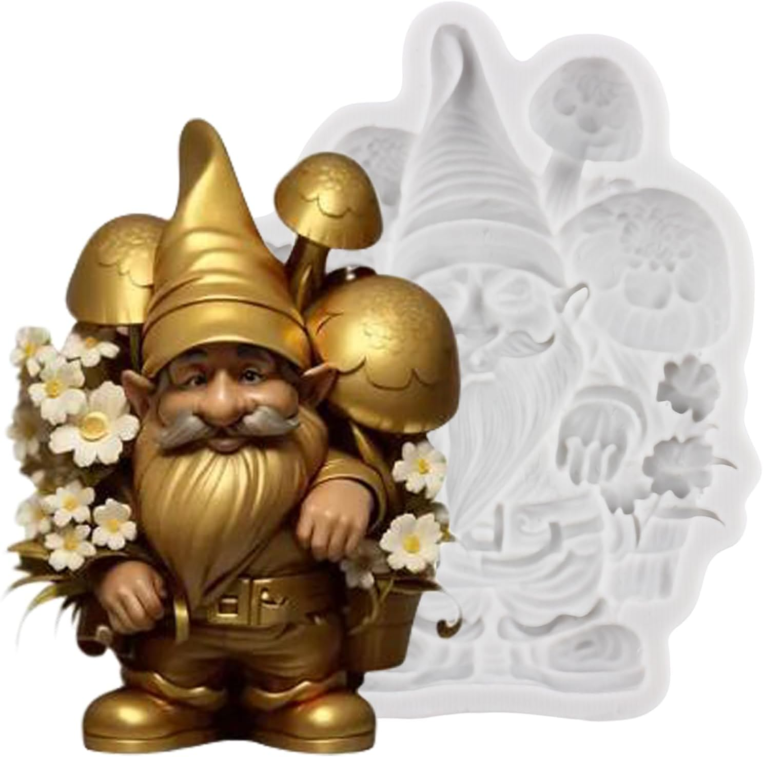 Christmas Silicone Molds Christmas Gnomes Fondant Molds Santa Claus Chocolate Mold for Cake Decoration Cupcake Topper Candy Gum Paste Polymer Clay image number 1