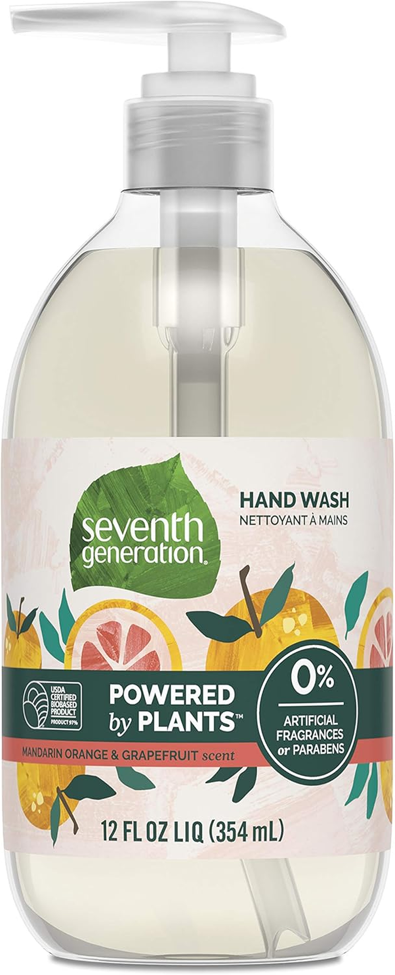 Seventh Generation Hand Wash, Mandarin Orange & Grapefruit Scent, 12Oz image number 4